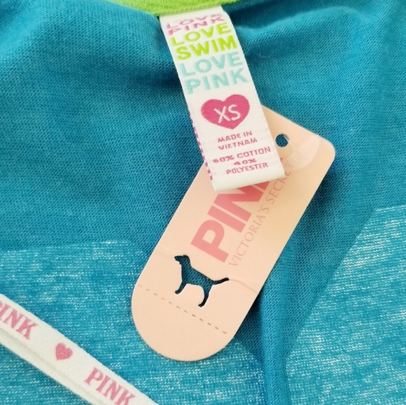 Victoria's Secret PINK Vintage Swim Cover-up V Neck Sexy Plunge Iconic Logo NWT - Picture 5 of 15